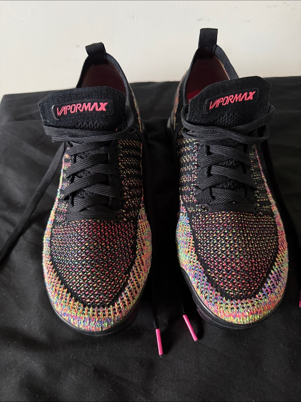 Nike Vapormax Flyknit Women’s Sneakers - Black with Multicolor Knit